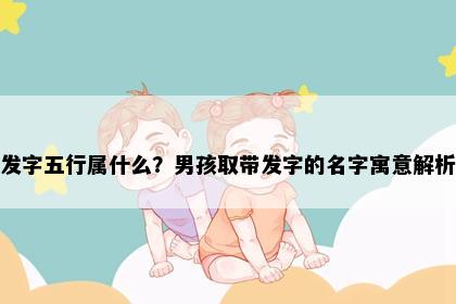 发字五行属什么？男孩取带发字的名字寓意解析
