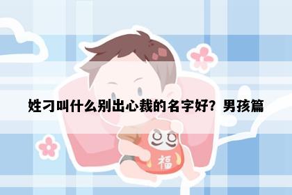 姓刁叫什么别出心裁的名字好？男孩篇