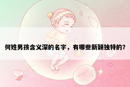 何姓男孩含义深的名字，有哪些新颖独特的？
