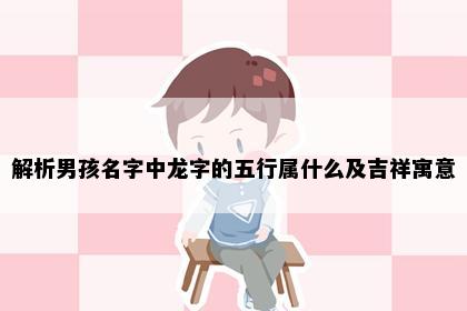 解析男孩名字中龙字的五行属什么及吉祥寓意