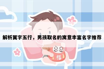 解析翼字五行，男孩取名的寓意丰富名字推荐