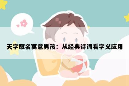 天字取名寓意男孩：从经典诗词看字义应用